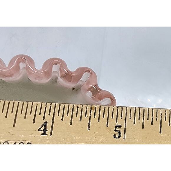 VINTAGE FENTON 36 Rosecrest Decorated Fan Vase - Picture 6 of 7